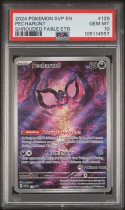 2024 POKEMON SHROUDED FABLE PC ETB PROMO PECHARUNT PSA 10 - Check Description! - Image 1