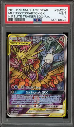 Pokemon Moltres & Zapdos & Articuno GX Hidden Fates ETB FA Promo SM210 PSA 9 - Image 1