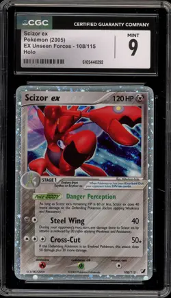 Pokemon Scizor ex EX Unseen Forces Holo Ultra Rare #108 CGC 9 Mint - Image 1