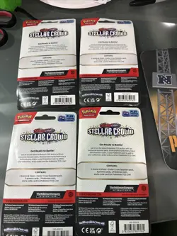 Lot Of 4 Pokemon TCG Stellar Crown Checklane Blister Pack W/Promos & Coins - Image 4