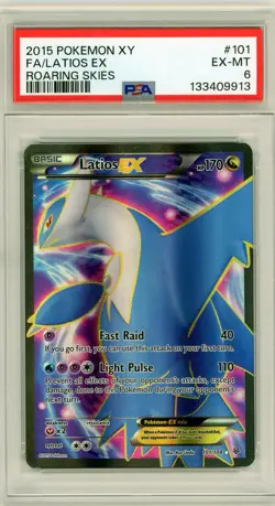 2015 Pokemon XY Roaring Skies Latios EX Full Art #101 PSA 6 - Image 1