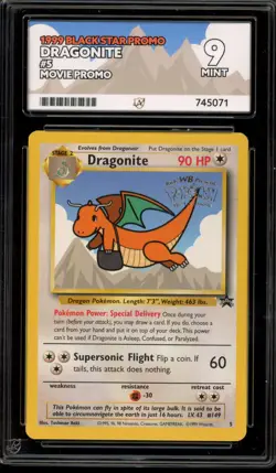 Pokemon Dragonite WB Movie Black Star Promo #5 ACE 9 Mint - Image 1
