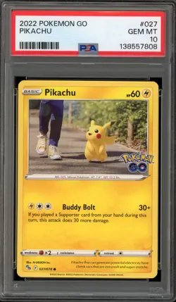 Pokemon Pikachu Pokemon Go #027 PSA 10 Gem Mint - Image 1