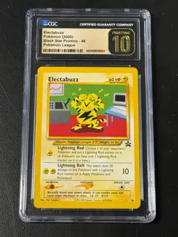 Electabuzz 2000 Black Star Promo 46 Pokemon League CGC 10 Pristine Pokemon - Image 1