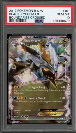 Pokemon Black Kyurem EX Boundaries Crossed Holo Ultra Rare #101 PSA 10 Gem Mint - Image 1