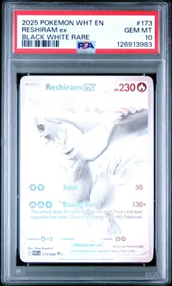 2025 Pokemon White Flare Reshiram Ex #173 GEM MT PSA 10 - Image 1