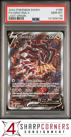 2022 POKEMON SWORD & SHIELD LOST ORIGIN #186 FA/GIRATINA V 4SC ELITE PSA 10 - Image 1