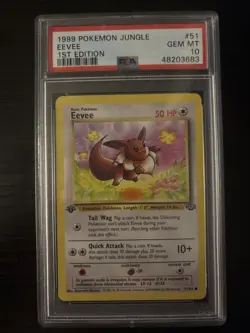 1999 Pokemon Jungle 1st Edition Eevee #51 PSA 10 GEM MINT - Image 1