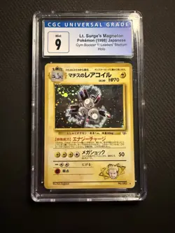 Pokemon TCG CGC Mint 9 Lt. Surge's Magneton Japanese Gym Booster 1 Holo - Image 1