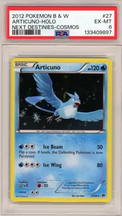 2012 Pokemon Black & White Next Destinies Articuno Holo Cosmos #27 PSA 6 - Image 1