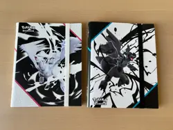 (2x Lot) Pokemon Black Bolt & White Flare Binders Collection (Crack on Spines) - Image 1