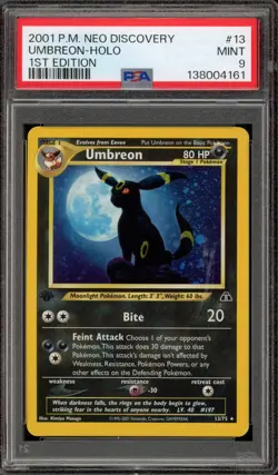 Pokemon Umbreon Neo Discovery 1st Edition Holo Rare #13 PSA 9 Mint - Image 1