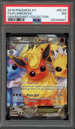 Pokemon Flareon EX XY Generations Radiant Coll. Full Art #RC28 PSA 7 - Image 1