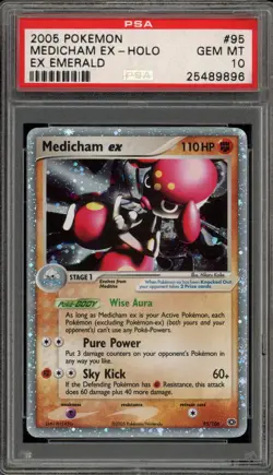 Pokemon Medicham ex EX Emerald Holo Ultra Rare #95 PSA 10 Gem Mint - Image 1