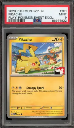 Pokemon Pikachu PLAY! Pokemon Event Exclusive Promo SVP EN 101 PSA 9 Mint - Image 1