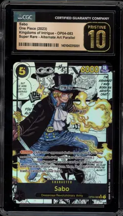 One Piece CCG Sabo Kingdoms of Intrigue Manga Alt Art OP04-083 CGC 10 Pristine - Image 1