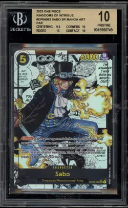 One Piece CCG Sabo Kingdoms of Intrigue Manga Alt Art OP04-083 BGS 10 Pristine - Image 1