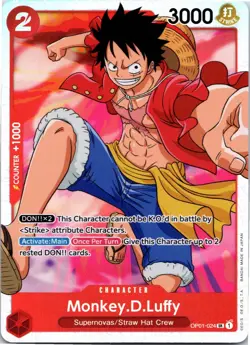 Monkey.D.Luffy OP01-024 Romance Dawn One Piece TCG - English Near Mint SR Foil - Image 1