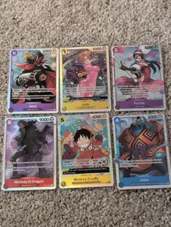 OP07 SR Lot Of 6: Monkey D Luffy, Lilith, Sanji One Piece CCG 500 Years Future - Image 1