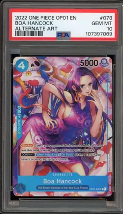 One Piece CCG Boa Hancock Alternate Art OP01-078 PSA 10 Gem Mint - Image 1