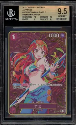 One Piece CCG Nami Premium Booster Japanese Alternate Art Promo ST01-007 BGS 9.5 - Image 1