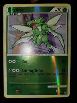 Scyther 65/90 Reverse Holo Pokemon TCG Card HGSS Undaunted Lightly Played LP - Image 3