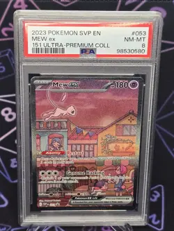 PSA 8 Mew ex 053 Scarlet & Violet Promo Card Holo Ultra Premium Collection NM-MT - Image 1