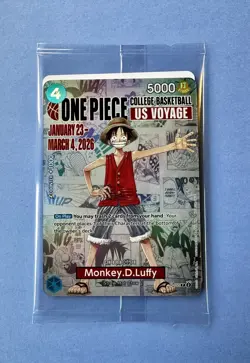 🔥🏀 Bandai One Piece Card Game Monkey D. Luffy JT000 College Bball US Voyage - Image 1