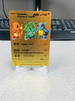 🔥🌟✨ Pokemon Charmander Bulbasaur & Squirtle Gold Foil Card NM 🔥 Starter Trio - Image 1