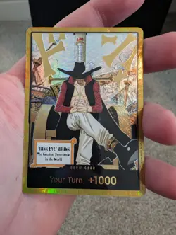 DON!! Card (Dracule Mihawk) (Gold) The Azure Sea's Seven Foil OP14 One Piece - Image 1