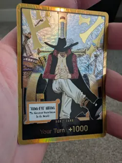DON!! Card (Dracule Mihawk) (Gold) The Azure Sea's Seven Foil OP14 One Piece - Image 4