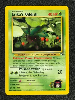 Erika's Oddish 47/132 Gym Heroes Series Uncommon Basic Pokemon Card 1999-2000 NM - Image 1