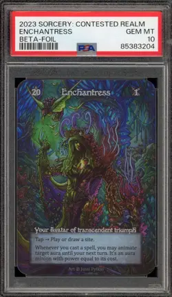 Sorcery: Contested Realm Enchantress Beta Foil PSA 10 Gem Mint - Image 1