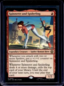 2025 Magic MTG Marvel's Spider-Man Spinneret and Spiderling Foil Rare #0094 - Image 1