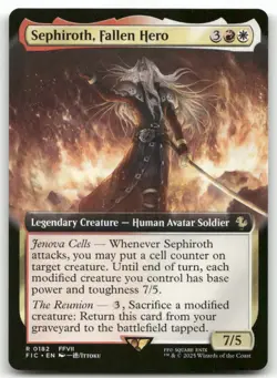 Sephiroth, Fallen Hero (Extended Art) #182 MTG Final Fantasy FIC NM X1 - Image 1