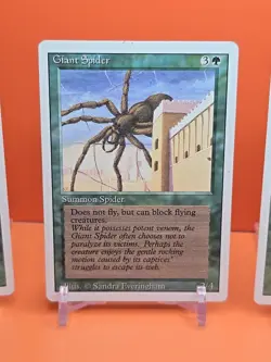 🟢🟢🟢 (4) 1994 MAGIC The Gathering GIANT SPIDER REVISED 3RD EDITION PLAYED🟢🟢3 - Image 3