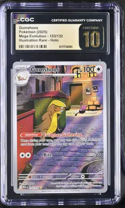 2025 Pokemon Gumshoos Mega Evolution 153/132 IR CGC PRISTINE 10 - Image 1