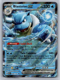 Blastoise ex 009/165 Scarlet & Violet 151 Double Rare Holo Pokemon TCG Card NM - Image 1