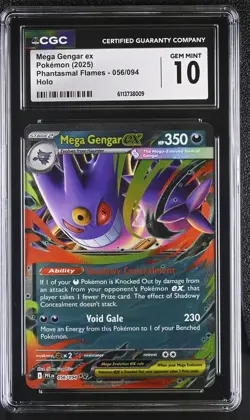 CGC 10 Mega Gengar EX 056/094 Phantasmal Flames Holo Pokemon Card - Image 1