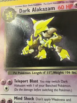 Dark Alakazam - 1/82 - Pokemon Team Rocket Unlimited Holo Rare Card WOTC (HP) - Image 4