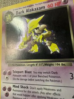 Dark Alakazam - 1/82 - Pokemon Team Rocket Unlimited Holo Rare Card WOTC (HP) - Image 5