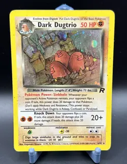 Pokemon Dark Dugtrio TCG Holo Card 6/82 Unlimited Team Rocket MP/HP - Image 1