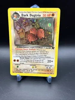 Pokemon Dark Dugtrio TCG Holo Card 6/82 Unlimited Team Rocket MP/HP - Image 3