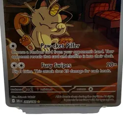 Team Rocket's Meowth 203/182 Destined Rivals Full Art Ultra Rare Pokemon Card NM - Image 3
