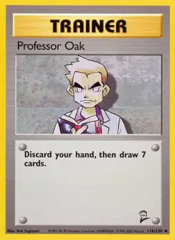 Professor Oak 116/130 Base Set 2 Pokemon Card LP - Image 1