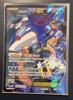 Pokemon TCG Double Crisis Team Aqua's Kyogre EX Full Art Holo Card 6/34 - Image 1