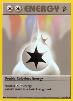 Double Colorless Energy 124/130 Base Set 2 Pokemon Card LP - Image 1