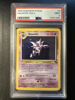 Haunter [PSA 9] 6/62 - Fossil - Unlimited - Pokemon Card WOTC 1999 - Image 1