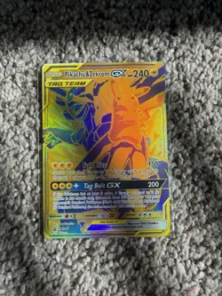 Pokemon Pikachu and Zekrom GX Tag Team Promo Card SM248 Used Great Condition - Image 1