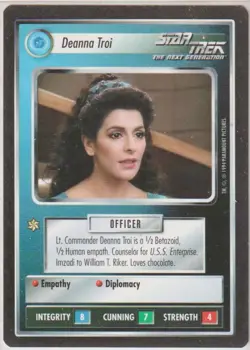 DEANNA TROI: 1994 STAR TREK PREMIERE UNLIMITED CCG RARE OFFICER CARD - Image 1
